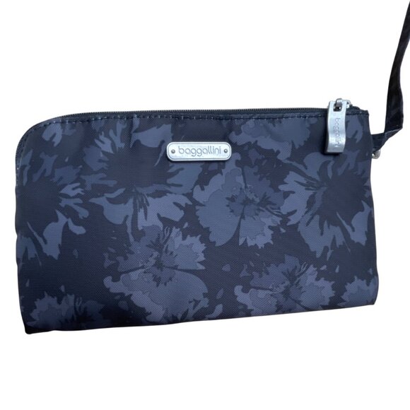 Baggallini Black Floral Design Adjustable Strap Zippered RFID Crossbody Bag Sz M - Picture 13 of 14